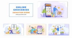 flat character design grocery delivery app animati 44359 cover 1