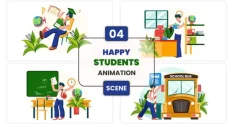happy students animation scene 17882 cover 1