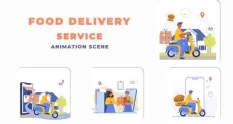 online order food delivery service animation scene 39100 cover 1