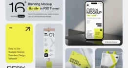 مجموعه موکاپ برندینگ با استایل ساده