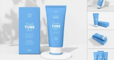 glossy plastic cosmetic tube packaging mockup set 42000 cover 1