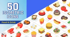 isometric icons food and drinks 19169 cover 1