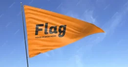 موکاپ پرچم مثلثی