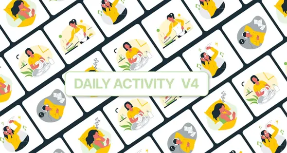 پروژه آماده افتر افکت : آیکون انیمیشن فعالیت روزانه Daily Activity Icon ...