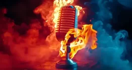 فوتیج میکروفون در حال سوختن